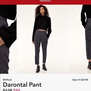 Aritzia Wilfred Darontal Pant in Kinetic